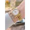 Gold Renk 28 Mm Kadın Kol Saati ve Bileklik