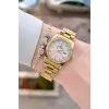 Gold Renk 28 Mm Kadın Kol Saati ve Bileklik