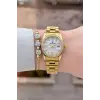 Gold Renk 28 Mm Kadın Kol Saati ve Bileklik