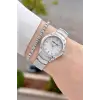 Gümüş Renk 30 mm Hediye Paketli Kadın Kol Saati