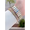 Gold Gümüş Renk 30 mm Hediye Paketli Kadın Kol Saati