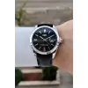 Kasası Gümüş Kordonu Siyah Renk 42 Mm Takvimli Hediye Paketli Erkek Kol Saati
