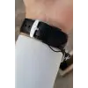 Kasası Gümüş Kordonu Siyah Renk 42 Mm Takvimli Hediye Paketli Erkek Kol Saati