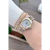 Gold Gümüş Renk 28 Mm Hediye Paketli Kadın Kol Saati