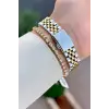 Gold Gümüş Renk 28 Mm Hediye Paketli Kadın Kol Saati