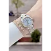 Gold Gümüş Renk 30 Mm Hediye Paketli Kadın Kol Saati