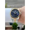 Kadranı Lacivert Kordonu Gold Gümüş Renk 41 Mm 5 ATM Takvimli Hediye Paketli Erkek Kol Saati