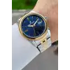 Kadranı Lacivert Kordonu Gold Gümüş Renk 41 Mm 5 ATM Takvimli Hediye Paketli Erkek Kol Saati