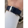 Kasası Gümüş Kordonu Lacivert Renk 42 Mm Takvimli Hediye Paketli Erkek Kol Saati