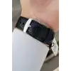 Kasası Gümüş Gold Kordonu Siyah Renk 42 Mm Takvimli Hediye Paketli Erkek Kol Saati