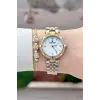 Gold Gümüş Renk 30 Mm Crystal Cam Hediye Paketli Kadın Kol Saati