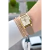 Kasası Gold Kordonu Vizon Renk 23 Mm Hediye Paketli Kadın Kol Saati