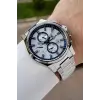 Gümüş Lacivert Renk 44 Mm İç Göstergeleri Aktif Hediye Paketli Erkek Kol Saati