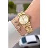 Kadranı Sarı Kordonu Gold Renk 28 Mm Hediye Paketli Kadın Kol Saati