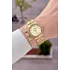 Kadranı Sarı Kordonu Gold Renk 28 Mm Hediye Paketli Kadın Kol Saati