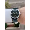 Kasası Gümüş Kordonu Yeşil Renk 42 Mm Takvimli Hediye Paketli Erkek Kol Saati