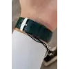 Kasası Gümüş Kordonu Yeşil Renk 42 Mm Takvimli Hediye Paketli Erkek Kol Saati