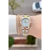 Gold Gümüş Renk 28 Mm Hediye Paketli Kadın Kol Saati