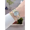Gold Gümüş Renk 28 Mm Hediye Paketli Kadın Kol Saati