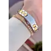 Gold Gümüş Renk 28 Mm Hediye Paketli Kadın Kol Saati