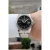 Kadranı Siyah Kordonu Gümüş Renk 41 Mm 5 ATM Takvimli Hediye Paketli Erkek Kol Saati