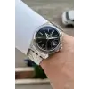 Kadranı Siyah Kordonu Gümüş Renk 41 Mm 5 ATM Takvimli Hediye Paketli Erkek Kol Saati