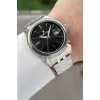 Kadranı Siyah Kordonu Gümüş Renk 41 Mm 5 ATM Takvimli Hediye Paketli Erkek Kol Saati