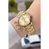 Kadranı Sarı Kordonu Gold Renk 30 Mm Hediye Paketli Kadın Kol Saati