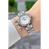 Gümüş Renk 30 Mm Crystal Cam Hediye Paketli Kadın Kol Saati
