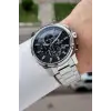 Kadranı Siyah Kordonu Gümüş Renk 44 Mm İç Göstergeleri Aktif Hediye Paketli Erkek Kol Saati