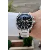 Kadranı Siyah Kordonu Gümüş Renk 44 Mm İç Göstergeleri Aktif Hediye Paketli Erkek Kol Saati
