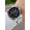 Kadranı Siyah Kordonu Gümüş Renk 44 Mm İç Göstergeleri Aktif Hediye Paketli Erkek Kol Saati