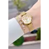 Kadranı Sarı Kordonu Gold Renk 26 Mm Hediye Paketli Kadın Kol Saati