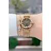 Kadranı Kahverengi Kordonu Gold Renk 26 Mm Hediye Paketli Kadın Kol Saati