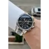 Gümüş Siyah Renk 44 Mm İç Göstergeleri Aktif Hediye Paketli Erkek Kol Saati