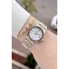 Gold Gümüş Renk 28 Mm Hediye Paketli Kadın Kol Saati