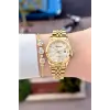 Gold Renk 28 Mm Hediye Paketli Kadın Kol Saati