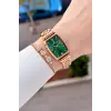 Kadranı Yeşil Kordonu Bronz Renk 24 Mm 2 Yıl Garantili Kadın Kol Saati