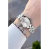 Gümüş Renk Kadın Kol Saati Ve Bileklik