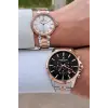 Rose Gümüş Renk Hediye Paketli Sevgili Çift Kol Saati SE1