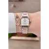 Rose Gümüş Renk Hediye Paketli 23 Mm Kare Kadın Kol Saati ve Bileklik
