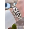 Gümüş Renk 28 Mm Kadın Kol Saati ve Bileklik