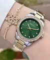 Ferrucci FCISTE246 Kadranı Yeşil Kordonu Gold Gümüş Renk ve Bileklik