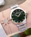 Daniel Klein DKISTE1040Kadranı Yeşil Rose Gümüş Renk Hediye Paketli Kadın Kol Saati ve Bileklik