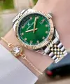 Daniel Klein DKISTE1085 Kadranı Yeşil Gold Gümüş Renk Hediye Paketli Takvimli Kadın Kol Saati ve Bileklik