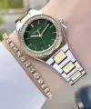 Ferrucci FCISTE290 Kadranı Yeşil Gold Gümüş Renk Hediye Paketli Kadın Kol Saati ve Bileklik
