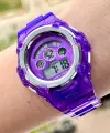 Daniel Klein DKISTE1109 Mor Renk Işıklı, Alarmlı, Kronometreli Hediye Paketli Kız Çocuk Kol Saati (5-18 Yaş)