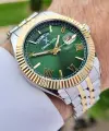 Daniel Klein DKISTE1127 Kadranı Yeşil Kordonu Gold Gümüş Renk Hediye Paketli Erkek Kol Saati