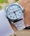 Casio CSISTE15 Kadranı Beyaz Kordonu Gümüş Renk Takvim ve Günlü Hediye Paketli Erkek Kol Saati