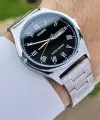 Casio CSISTE14 Kadranı Siyah Kordonu Gümüş Renk Takvim ve Günlü Hediye Paketli Erkek Kol Saati